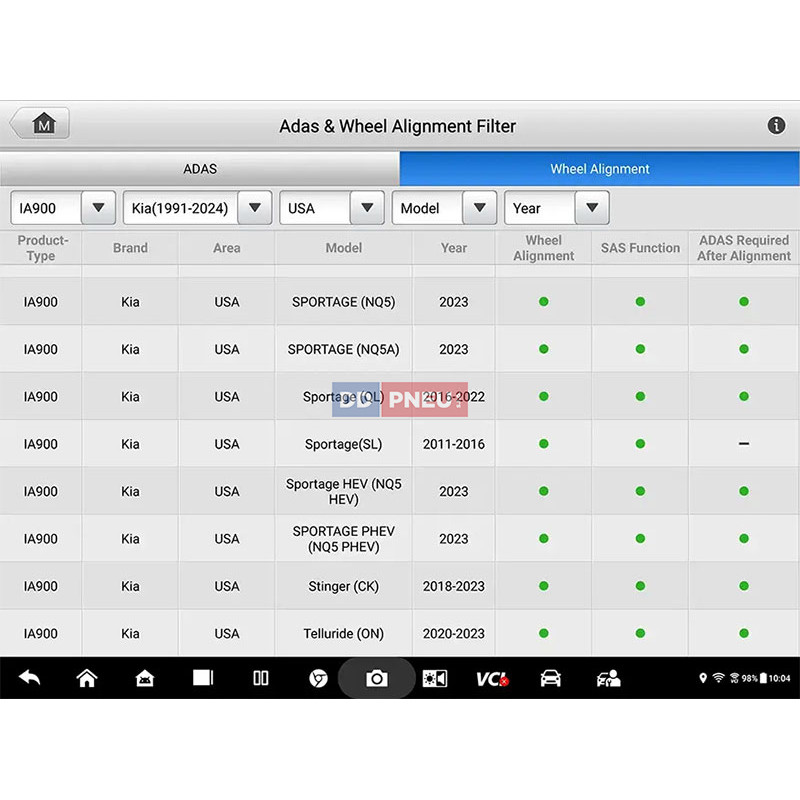 Automatická kalibrace ADAS Autel MaxiSYS IA900WA FULL KIT PLUS – uchycení na disk