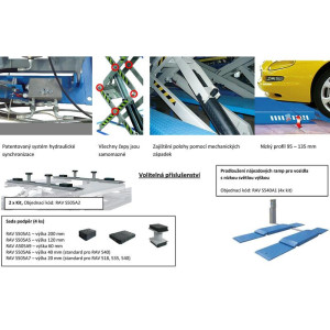 Nůžkový zvedák RAVAGLIOLI – elektrohydraulický, nosnost 3000 - 4000 kg