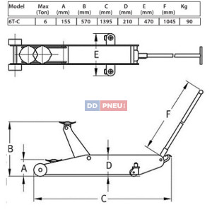 Pojízdný zvedák Compac 6T-C do 6t Pojízdný zvedák Compac 6T-C do 6t