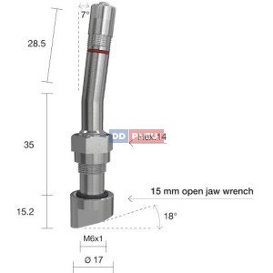 TPMS servisní kit  pro Alu disk - 77.4 (L) x 17 (Ø) x 18°