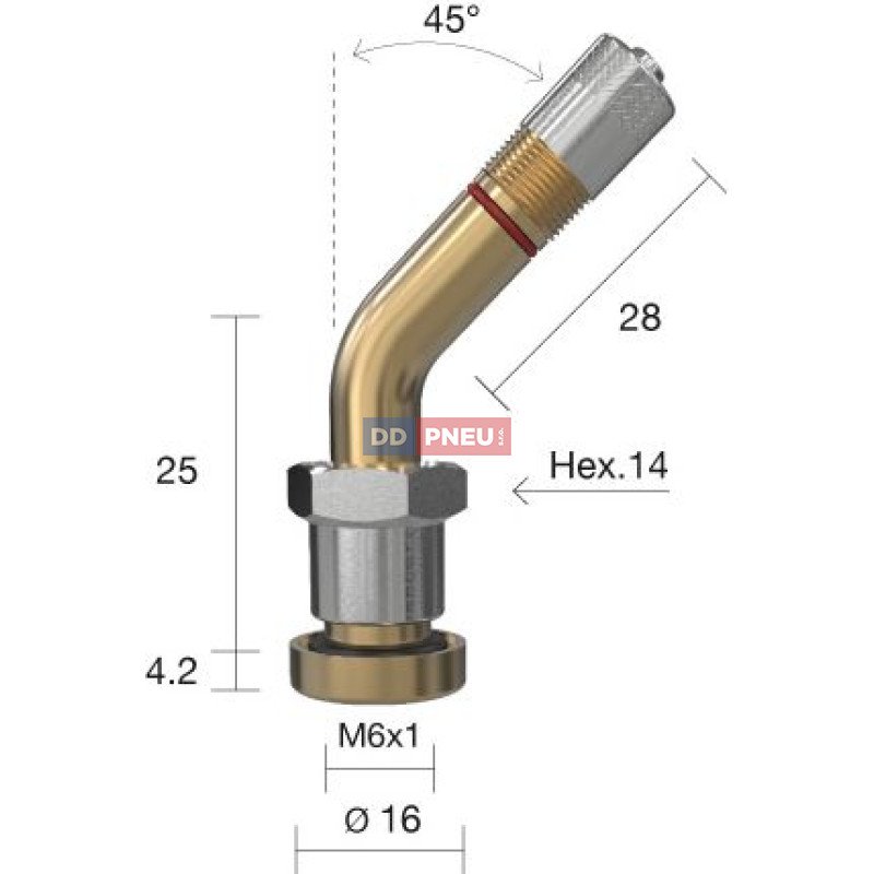 Nákladní TPMS ventil 56mm