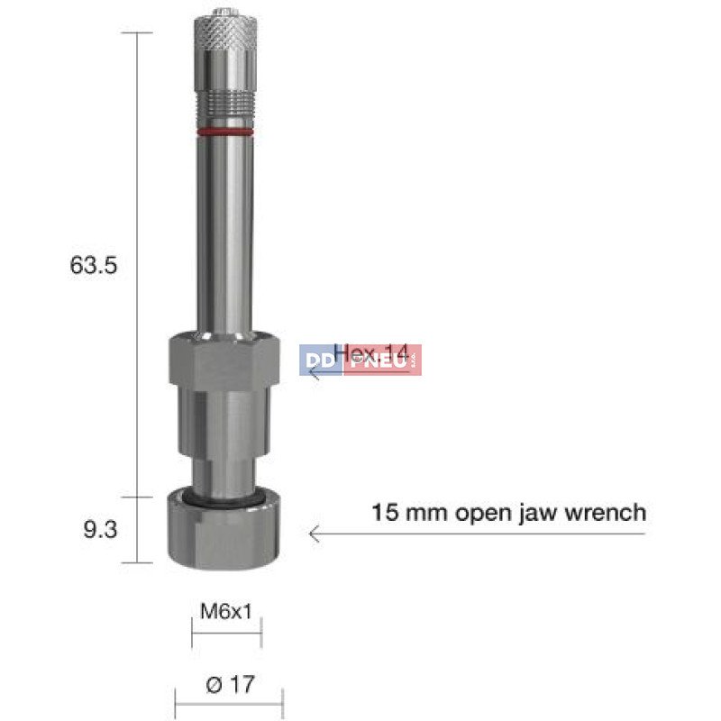 TPMS servisní kit  pro Alu disky - 73(L) x 17 (Ø) x 0°