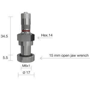 TPMS servisní kit  pro Alu disky - 40 (L) x 17 (Ø) x 0°