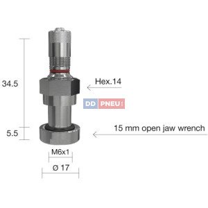 TPMS servisní kit  pro Alu disky - 40 (L) x 17 (Ø) x 0°