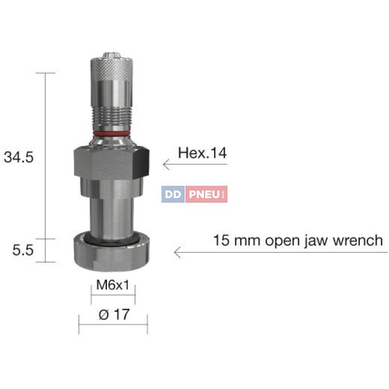 TPMS servisní kit  pro Alu disky - 40 (L) x 17 (Ø) x 0°
