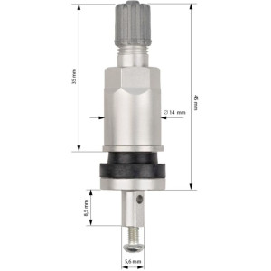 Náhradní TPMS ventil Schrader REV4/REV5