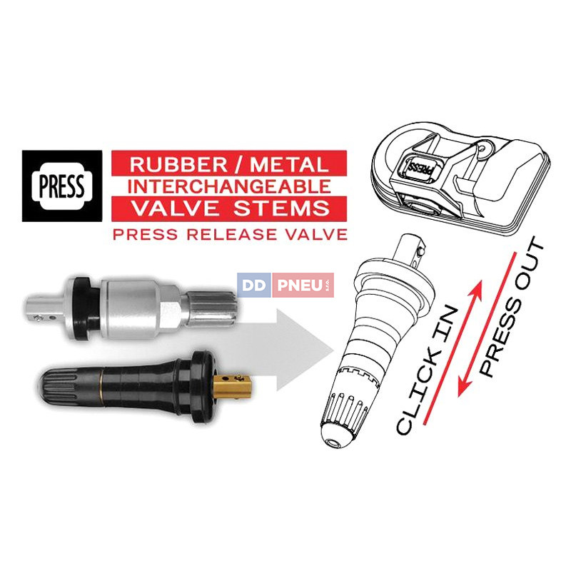 Stříbrný alu ventil pro dual AUTEL MX senzor1