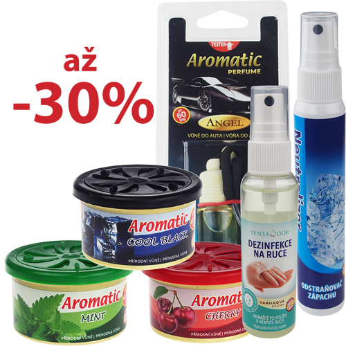 AKCE – sleva až 30% na dezinfekce a vůně do auta Aromatic!