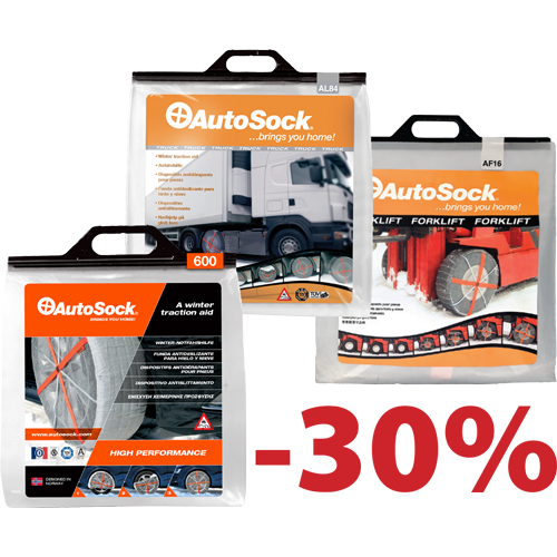 AKCE – 30% na všechny textilní sněhové řetězy AutoSock! AKCE – 30% na všechny textilní sněhové řetězy AutoSock!