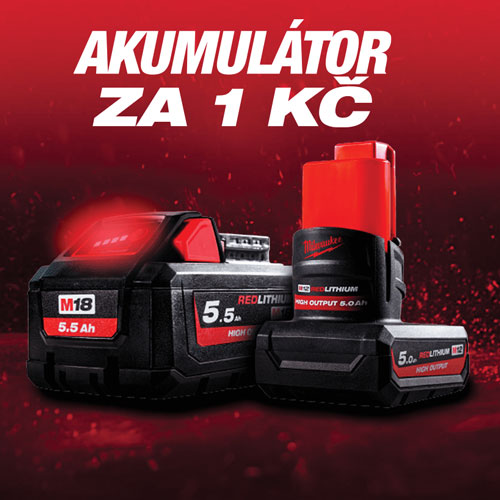 AKCE Milwaukee – akumulátor za 1 Kč! AKCE Milwaukee – akumulátor za 1 Kč!